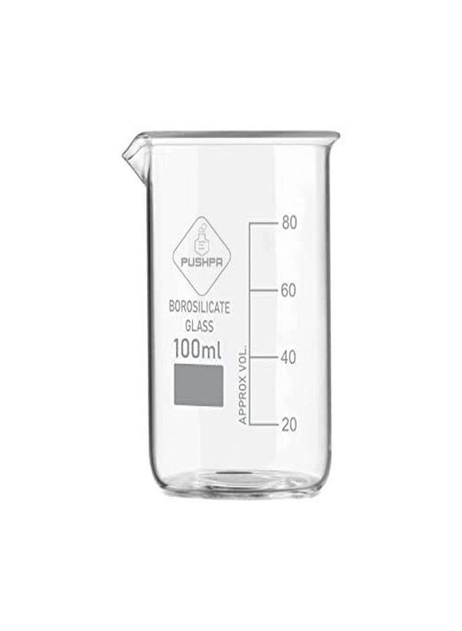 PUSHPA Borosilicate Glass Measuring Beaker With Graduation Marks For School Colleges And Chemistry Lab (100 ML, 1) - Image 1